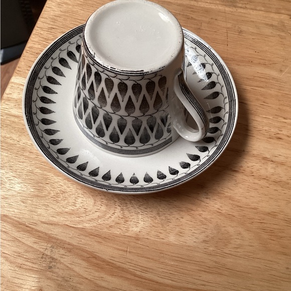 Upslsa Ekeby Gefel Sweden Cup & Saucer Lillemor black/white - Picture 5 of 11